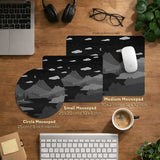 Midnight cat mountains mousepad