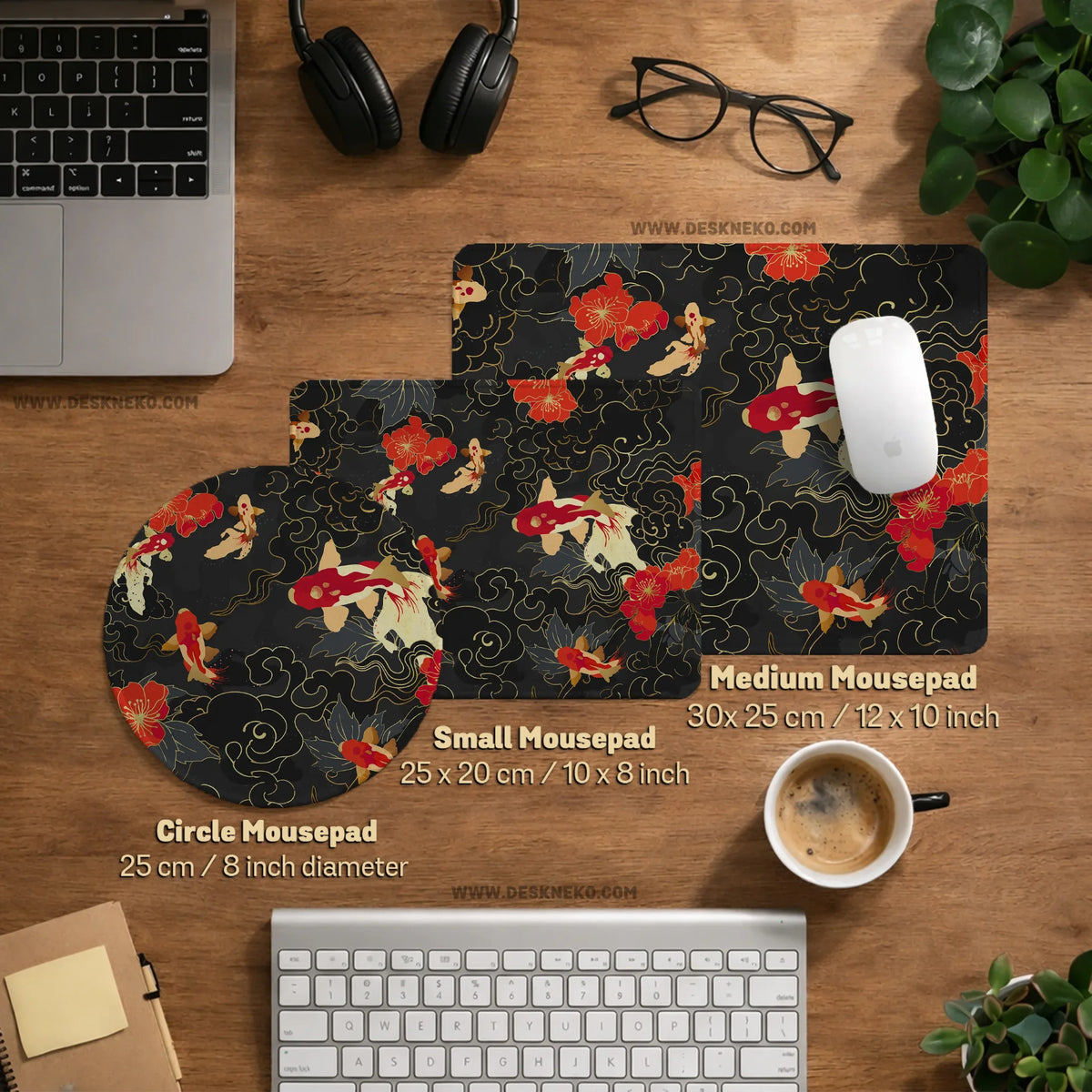 Koi fish desk mat mousepad