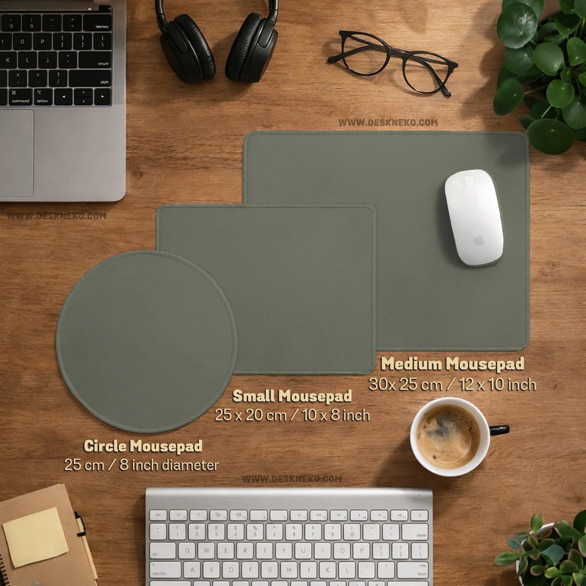 Eucalyptus sage desk mat, minimalist extended mousepad