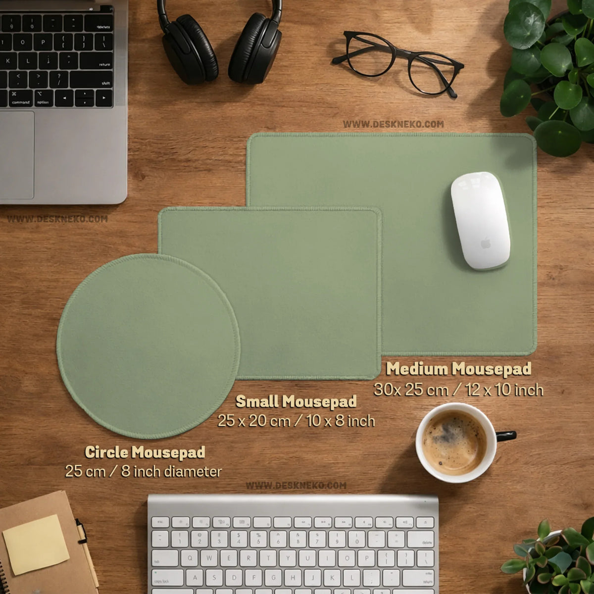 Sage green desk mat XXL extended mousepad for office and gaming