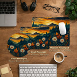 Sunset forest mountain desk mat