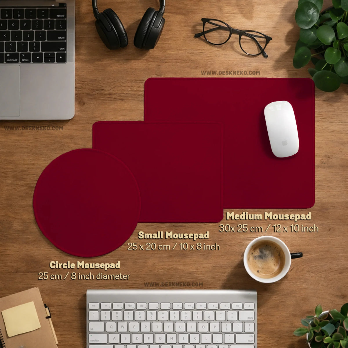 Burgundy desk mat for gaming and office desks | mousepad