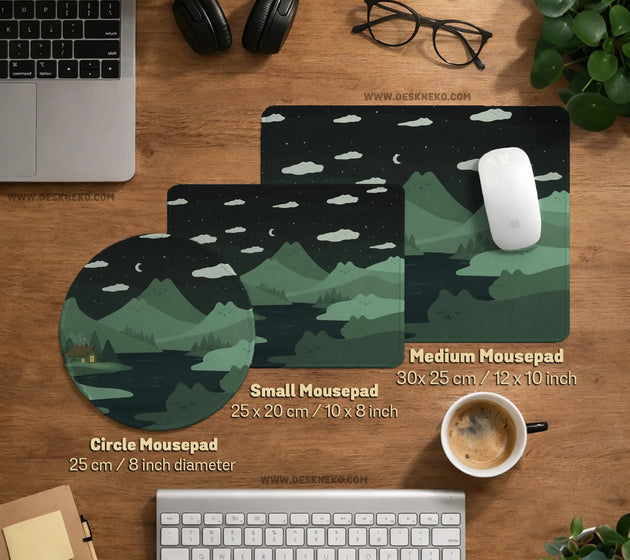 Cozy Cats Mountain Landscape Desk Mat Mousepad XXL - Deskneko