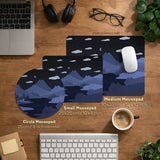 Navy blue mousepad with cat shaped hills