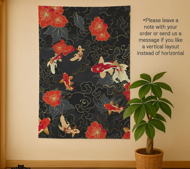 Koi fish wall tapestry