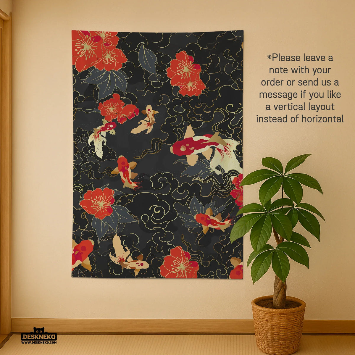 Koi fish wall tapestry