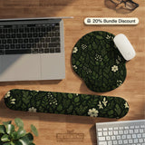 Botanical ergonomic mousepad with wrist rest for cozy desk setup