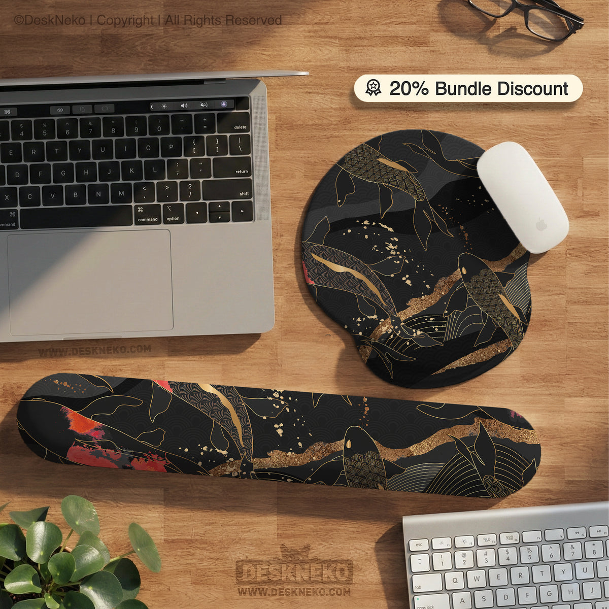 Koi waves desk mat