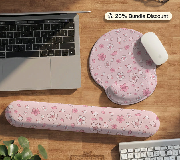 Pink cherry blossom wrist rest