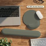 Eucalyptus ergonomic mousepad, sage green wrist rest desk setup