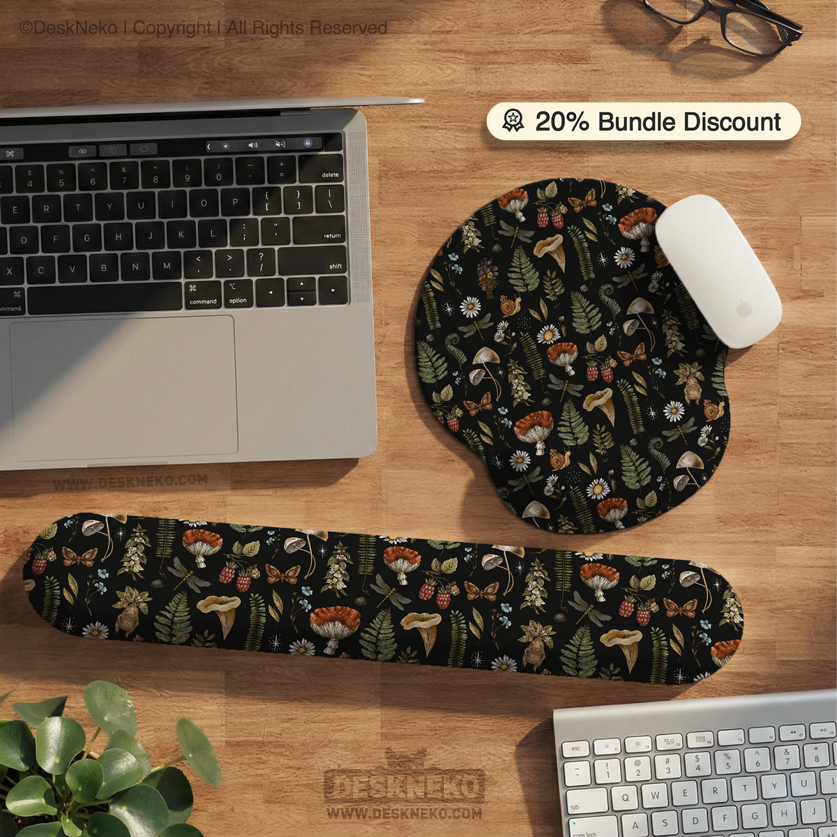 Woodland pattern wrist rest