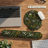 Dark botanical desk mat