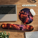 Lofi anime desk mat XXL extended japanese rainy street