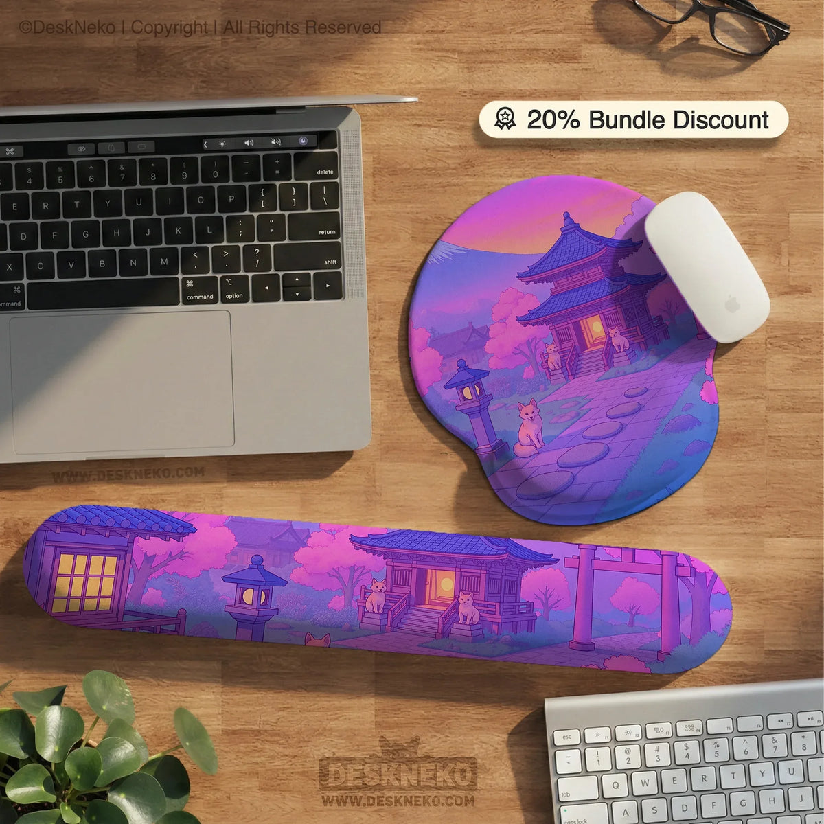 Pastel sakura anime mousepad