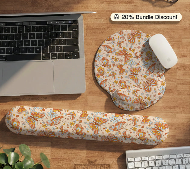 Retro butterfly mousepad wrist rest