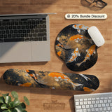 Gold koi fish mousepad wrist rest