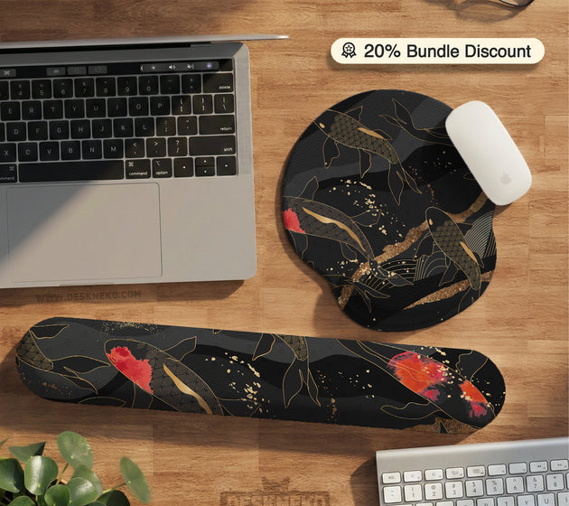 Koi fish art ergonomic mousepad & wrist rest