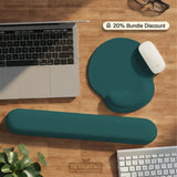 Ergonomic teal mousepad with wrist rest for office and gaming