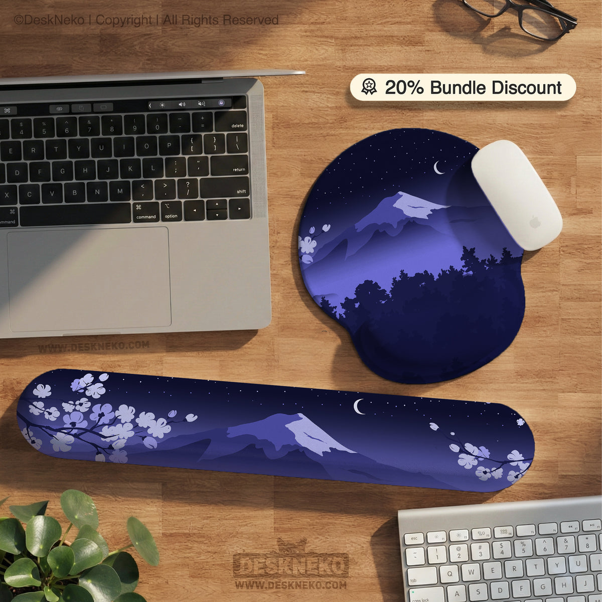 Blue Mount Fuji Mousepad Wrist Rest - Ergonomic Mousepads & Wrist Rests - Deskneko - Mousepads & Wrist Rests