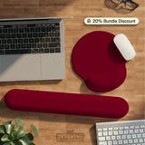 Burgundy ergonomic mousepad with wrist rest for office and gaming
