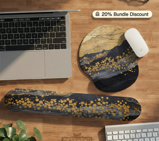 Gold ergonomic mousepad with wrist rest