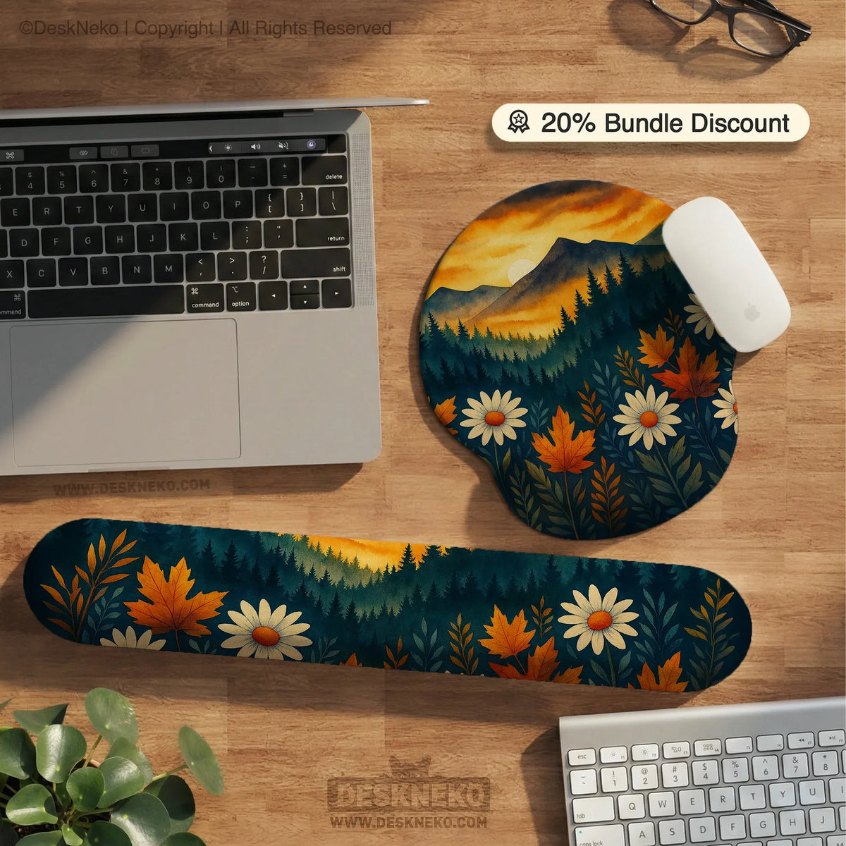Sunset forest ergonomic mousepad wrist rest