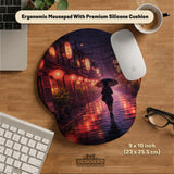 Lofi anime desk mat XXL extended japanese rainy street