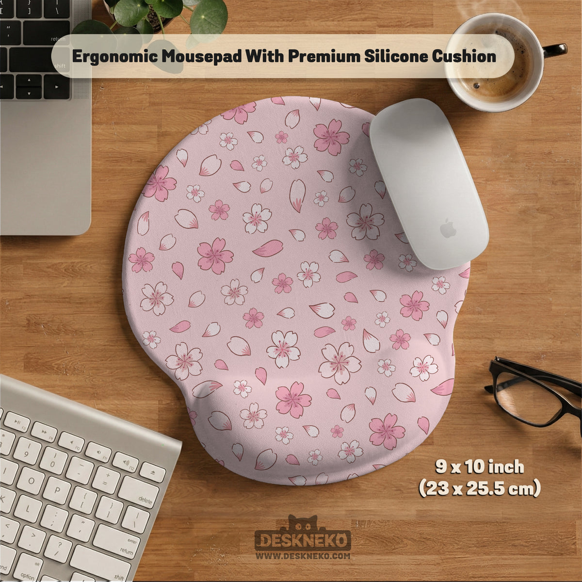 Pink Cherry Blossom Wrist Rest - Ergonomic Mousepads & Wrist Rests - Deskneko - Mousepads & Wrist Rests