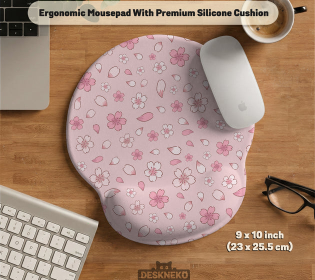 Pink cherry blossom wrist rest