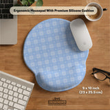 Blue gingham desk mat