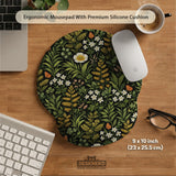 Dark botanical desk mat