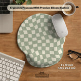 Sage checkered ergonomic wrist rest