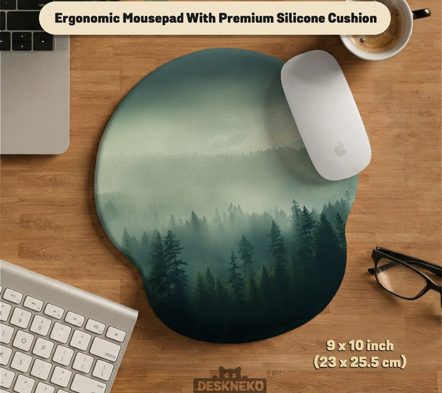 Forest green ergonomic mousepad & wrist rest