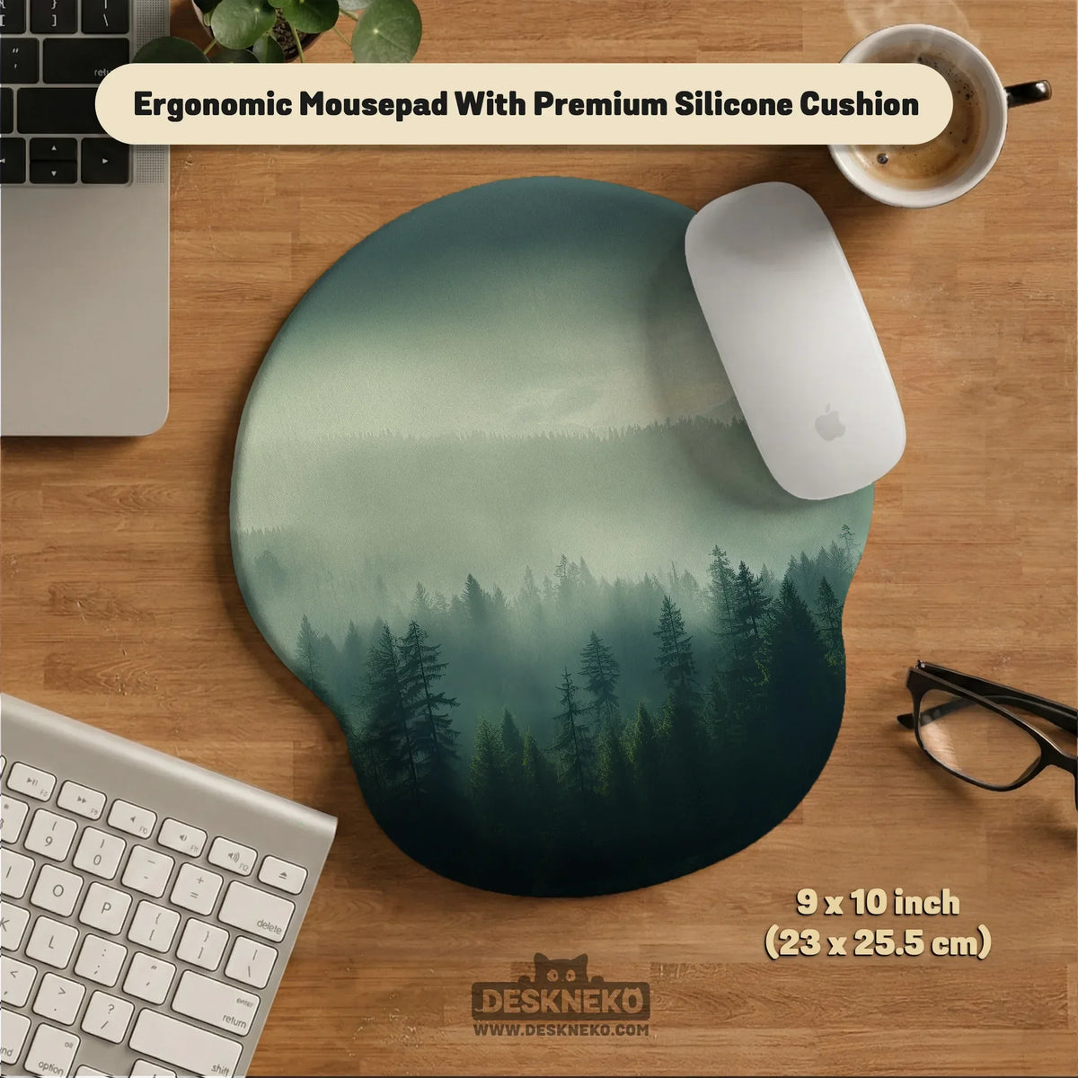 Forest green ergonomic mousepad & wrist rest