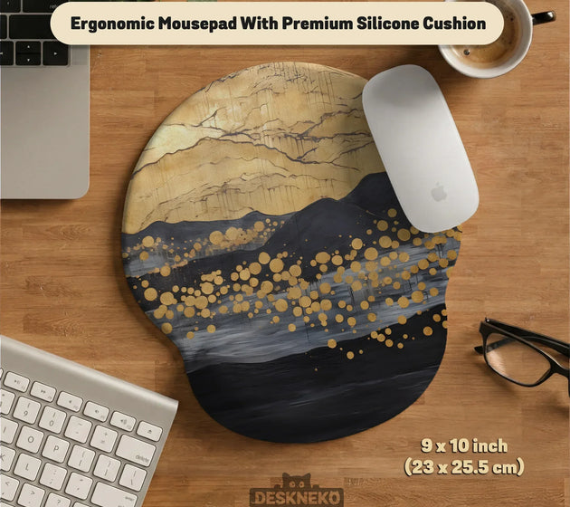 Gold ergonomic mousepad with wrist rest