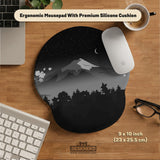 Black mount fuji ergonomic mousepad