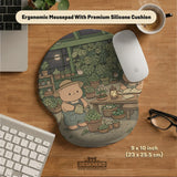 Kawaii bear ergonomic mousepad and keyboard wrist rest desk support