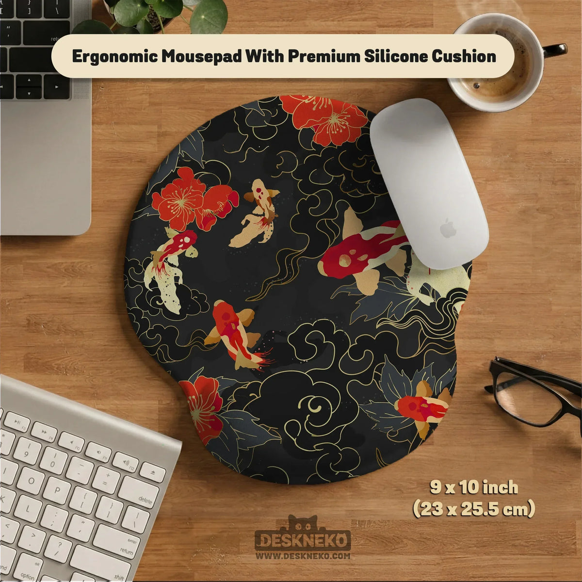 Koi Fish Ergonomic Mousepad Set - Deskneko