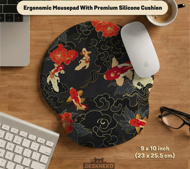 Koi Fish Ergonomic Mousepad Set - Deskneko
