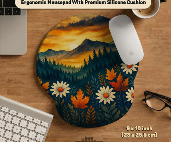 Sunset Forest Ergonomic Mousepad Wrist Rest - Deskneko