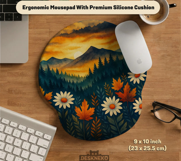 Sunset forest ergonomic mousepad wrist rest