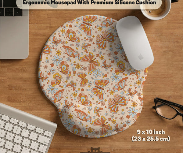 Retro Butterfly Mousepad Wrist Rest - Ergonomic Mousepads & Wrist Rests - Deskneko - Mousepads & Wrist Rests