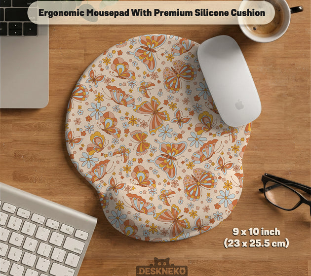 Retro butterfly mousepad wrist rest