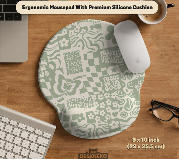 Positive affirmations ergonomic mouse & wrist rest