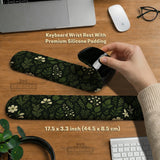 Botanical ergonomic mousepad with wrist rest for cozy desk setup
