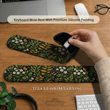 Dark botanical desk mat