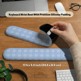 Blue gingham desk mat