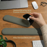 Eucalyptus ergonomic mousepad, sage green wrist rest desk setup