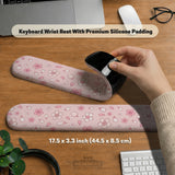 Pink cherry blossom wrist rest