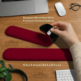 Burgundy ergonomic mousepad with wrist rest for office and gaming